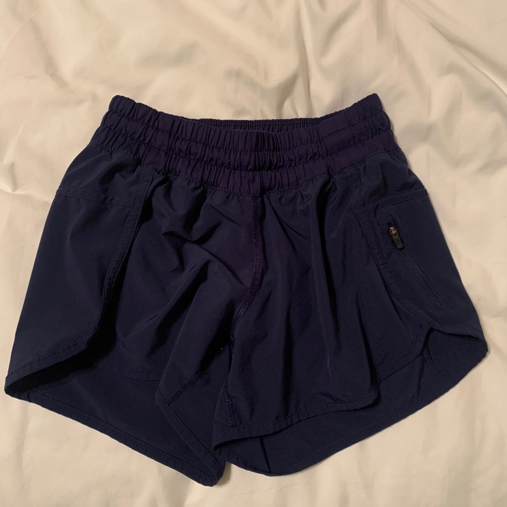 Navy lululemon tracker short